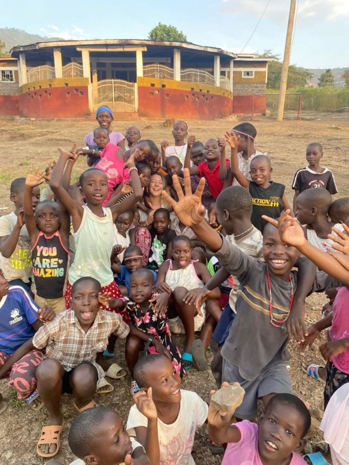 Children gathered together in the community